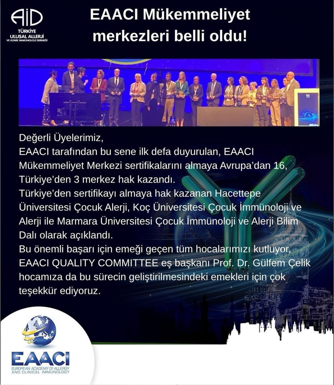 EAACI Centre of Excellence Announcement by the Turkish National Society of Allergy and Clinical Immunology (AID)..jpeg (207 KB)